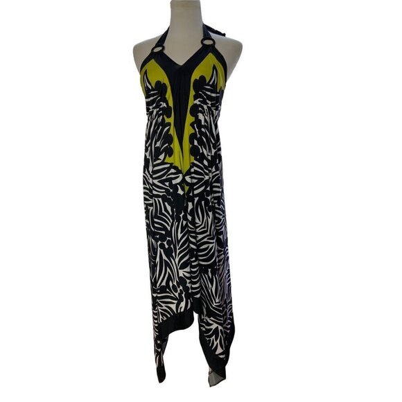 International Concepts Black White & Yellow Dress. Sz M - Picture 1 of 4